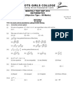 Monthly Test Sep 2014 Class Xi