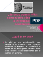 ¿Se Debe Permitir Wikis Como Fuente Válida para La Investigación Académica?