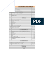 Statement of Cost and Profit: Add: Purchase of Raw Material Less: Closing Raw Material Inventory