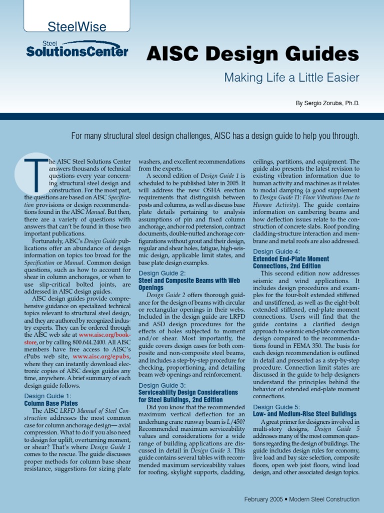 AISC Design Guides PDF Structural Steel Building Technology