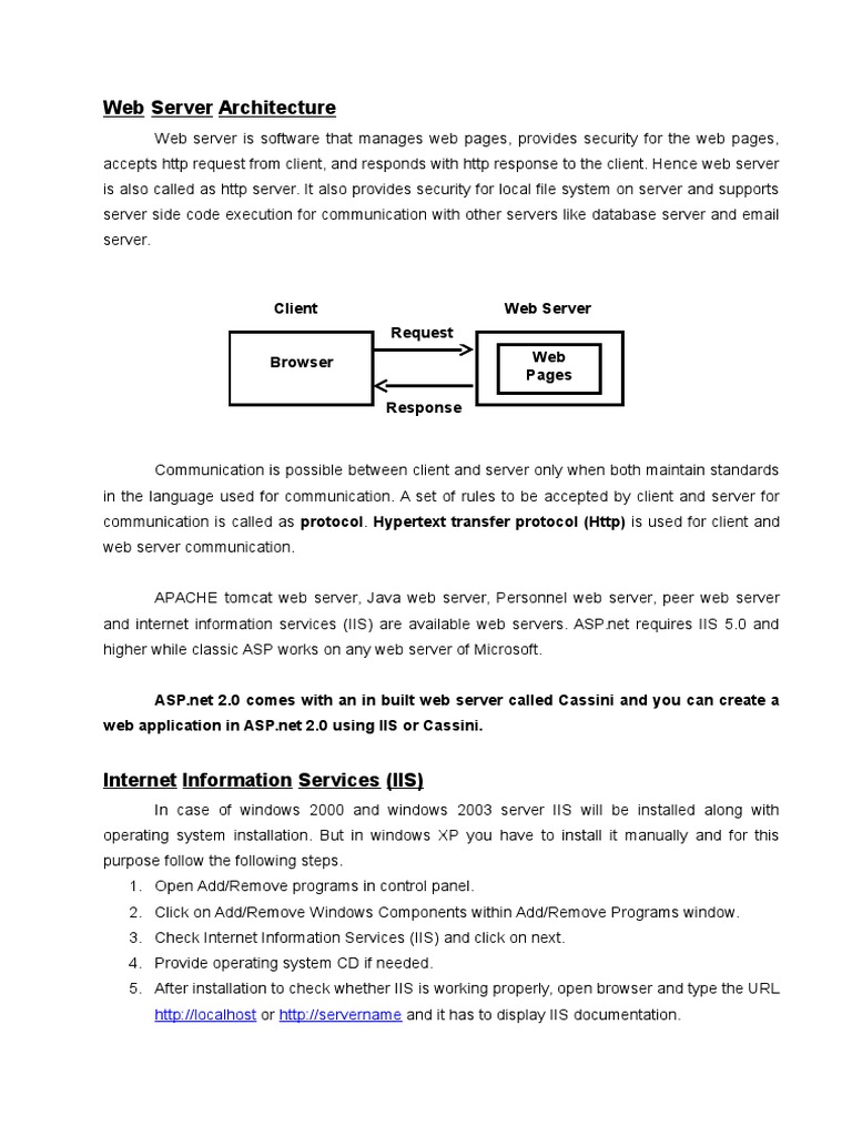 Web Server Architecture Overview | PDF | Web Server | Internet & Web