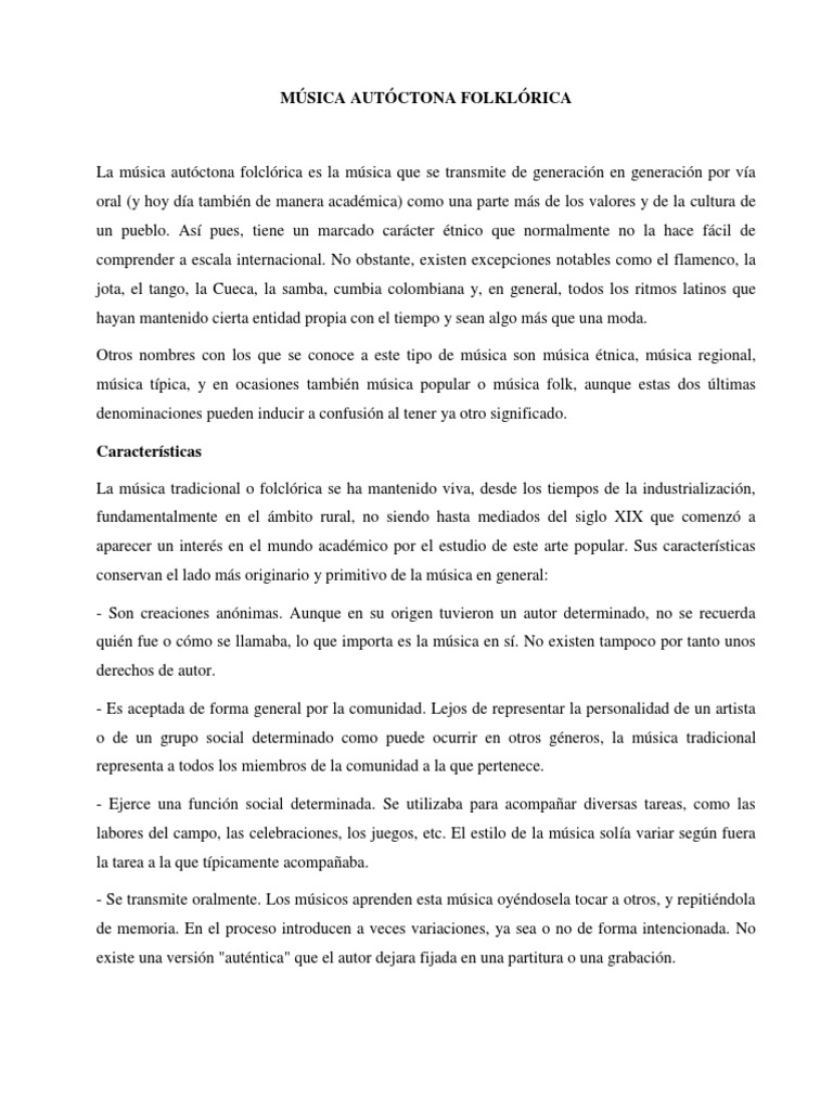 Musica Autoctona Folklorica Musica Folk Entretenimiento General