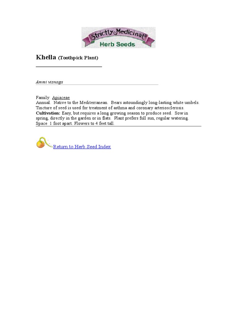Khella | PDF | Home & Garden