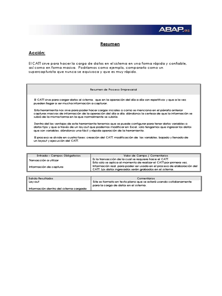 Guía para Crear CATT en SAP | PDF | Informática | Tecnología
