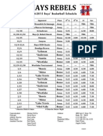 Official 2014 Bball Boys Schedule