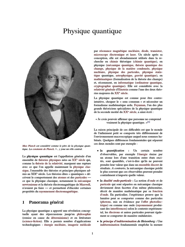 Physique Quantique | PDF | Photon | Mécanique quantique