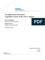 Unemployment Insurance Legislative Issues in The 113th Congress