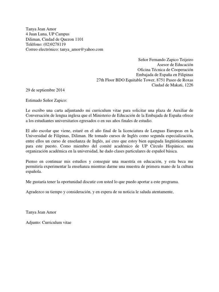 Esp 60 Carta De Solicitud De Beca Pdf