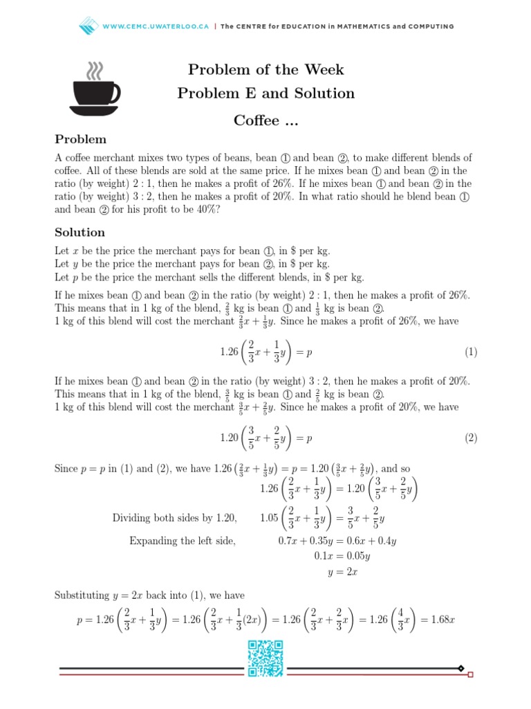 Problem Of The Week Problem B