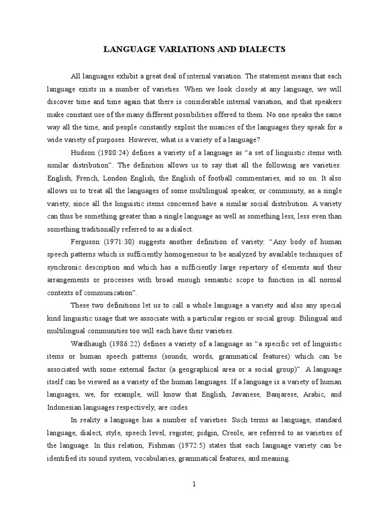 Language Variants and Registers Explained | PDF