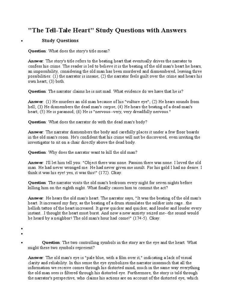 The Tell Tale Heart Commonlit Answers Quizlet picbleep