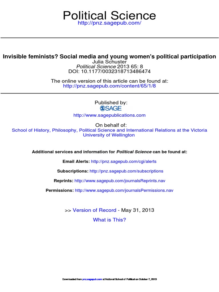 Young Women's Online Political Activism | PDF | Feminism | Gender Studies