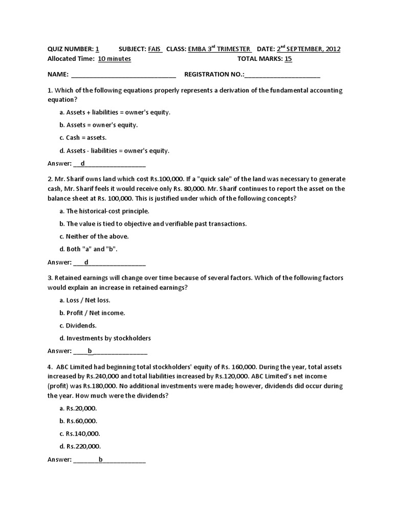 Accounting Practice Question PDF Retained Earnings Equity (Finance)