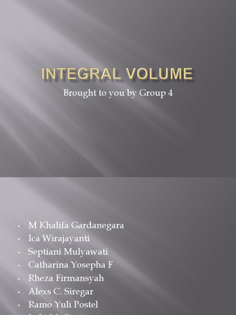 Integral Volume | PDF