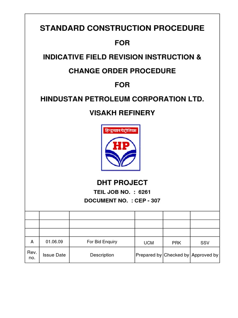 Change Order Procedure