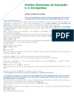 Exercícios Resolvidos Sistemas de Equação Do 1º GRAU