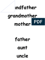 Yr 3 Unit 3 Names of Family Members