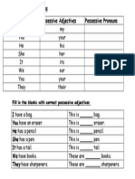 Yr 3 Unit 5 Possessive Adjectives