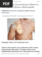 Una Strategia Di Esercizi Per Ridurre La Chirurgia Nel Dolore Subacromiale