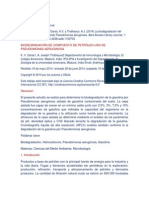 Biodegradación de Compuesto de Petróleo Uso de Pseudomonas Aeruginosa