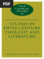 Adam Parry Studies in Fifth Century Thought and Literature Yale Classical Studies No. 22 2009