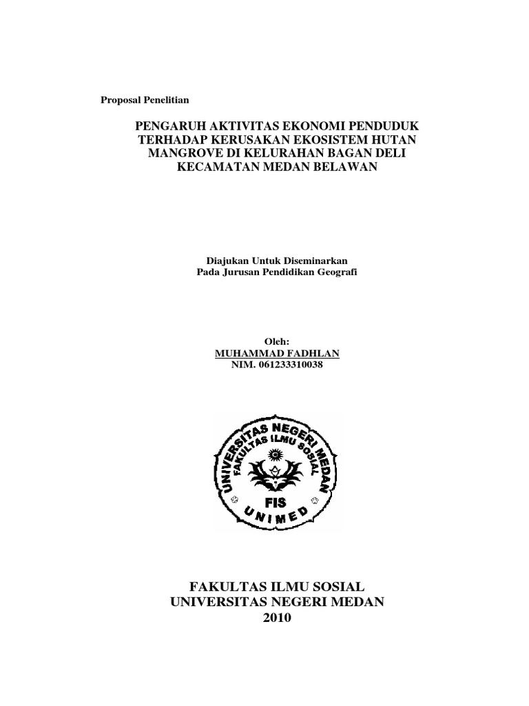 Proposal Penelitian Skripsi Ekosistem Hutan Mangrove