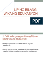 Ang Filipino Bilang Wika NG Edukasyon