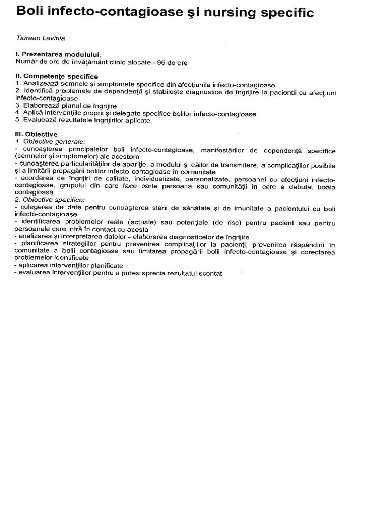 Boli Infecto Contagioase Gi Nursing Specific