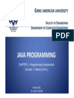 Chapter 1 - JAVA Programming Fundamentals