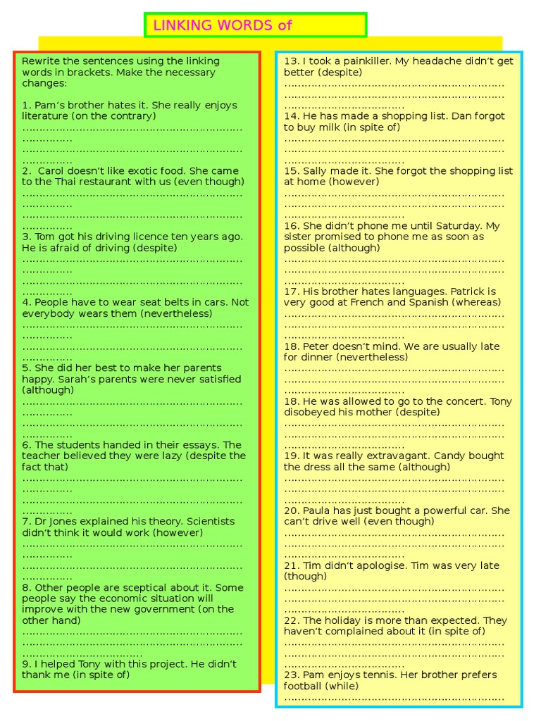 Compare and contrast transition words pdf picture