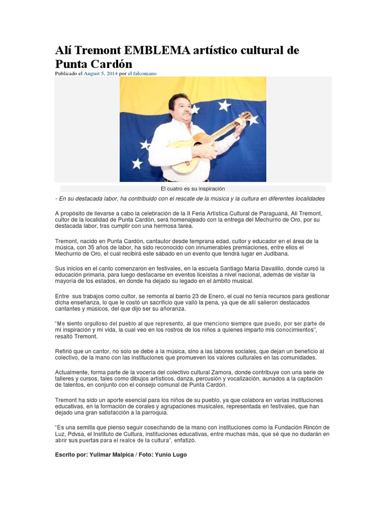 Labores culturales de Ali Tremont | PDF | Arte