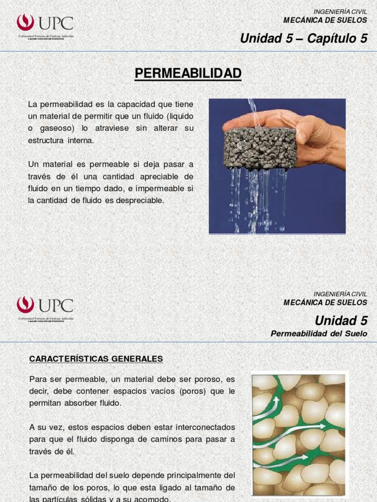 Permeabilidad Del Suelo PDF Permeabilidad (Ciencias de la Tierra) Mecánica de suelos