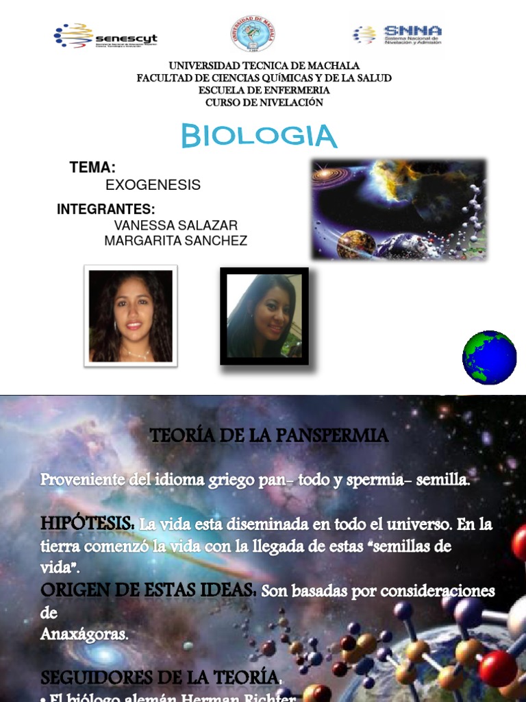 Exogénesis y Panspermia: Teorías del Origen | PDF | Biología | Ciencia ...