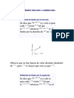 Definición de Límites Laterales o Unilaterales