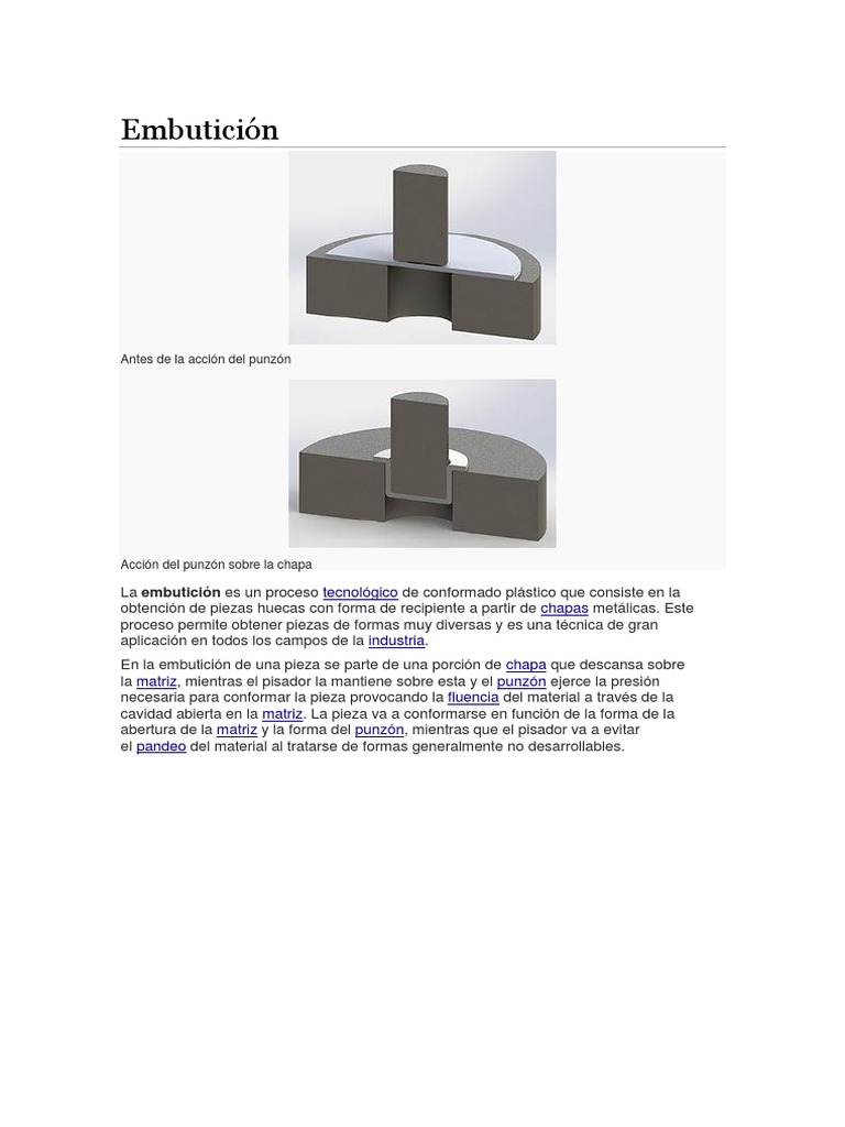 Embutición | PDF | Artesanías | Procesos industriales
