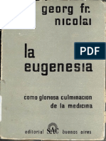 La Eugenesia Como Gloriosa Culminacion de La Medicina - George Fr. Nicolai