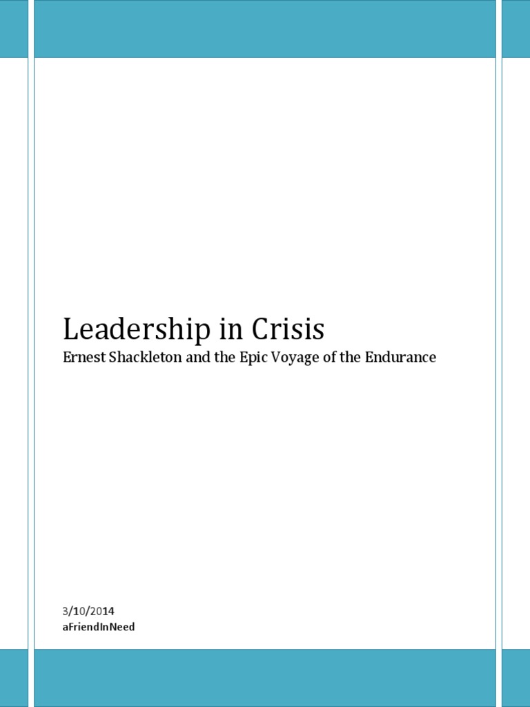 Shackleton's Leadership in Crisis | PDF | Ernest Shackleton ...