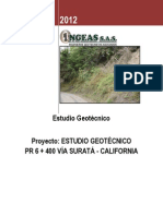 Informe Geotecnico Talud PR6+400 Surata - California - Uis