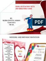 Greeting Card and Invitation Text