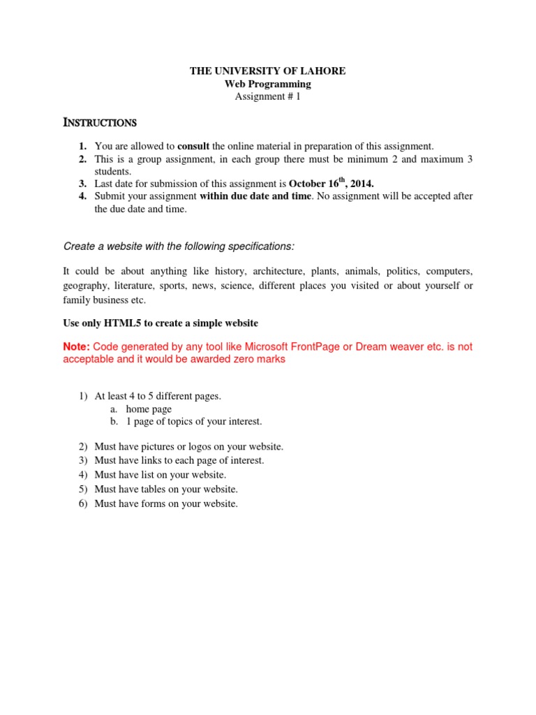 Web Programming Assignment Guide | PDF | Career & Growth