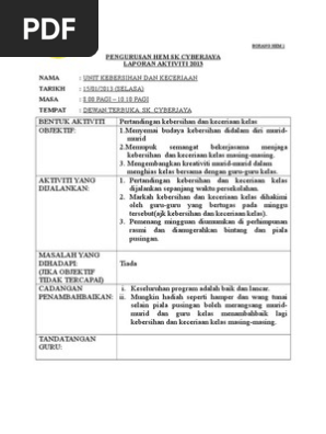 Laporan Keceriaan Kelas Pdf