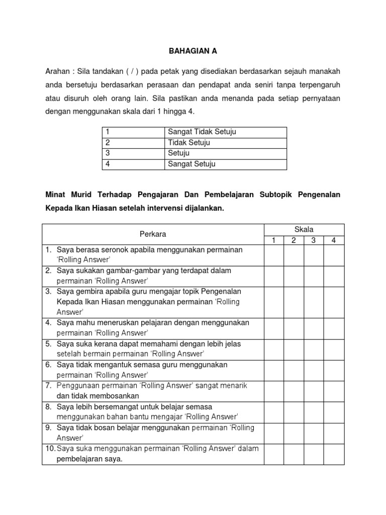 Borang Soal Selidik  PDF