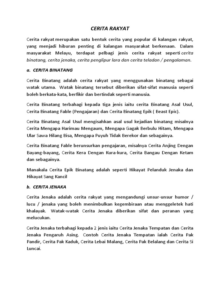 Cerita Rakyat  PDF