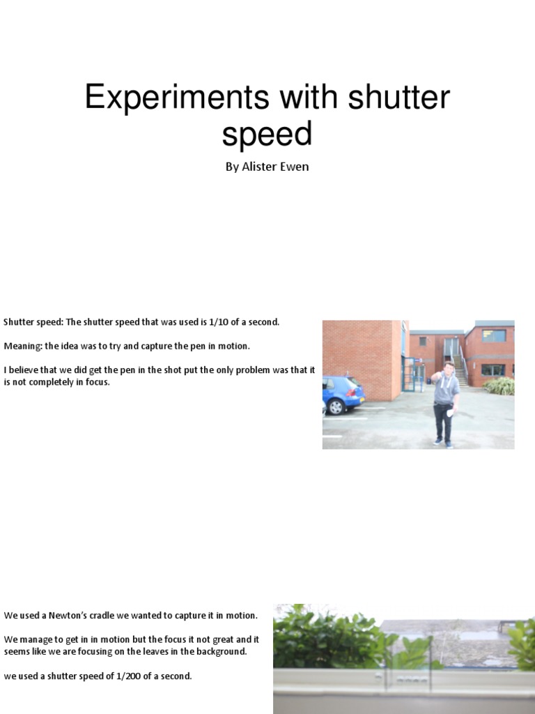 Experiments With Shutter Speed | PDF