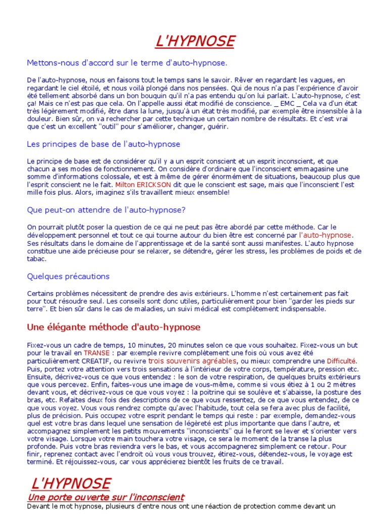 Auto Hypnose Hypnose Programmation Neuro Linguistique