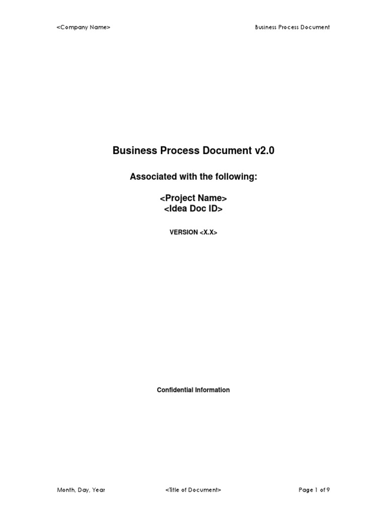 Business Process Documentation Template | PDF | Business Process ...