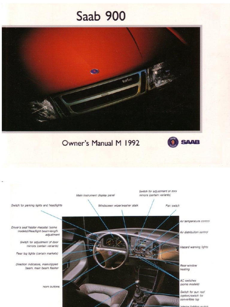 1992 Saab 900 Owners Manual (OCR) | PDF | Business