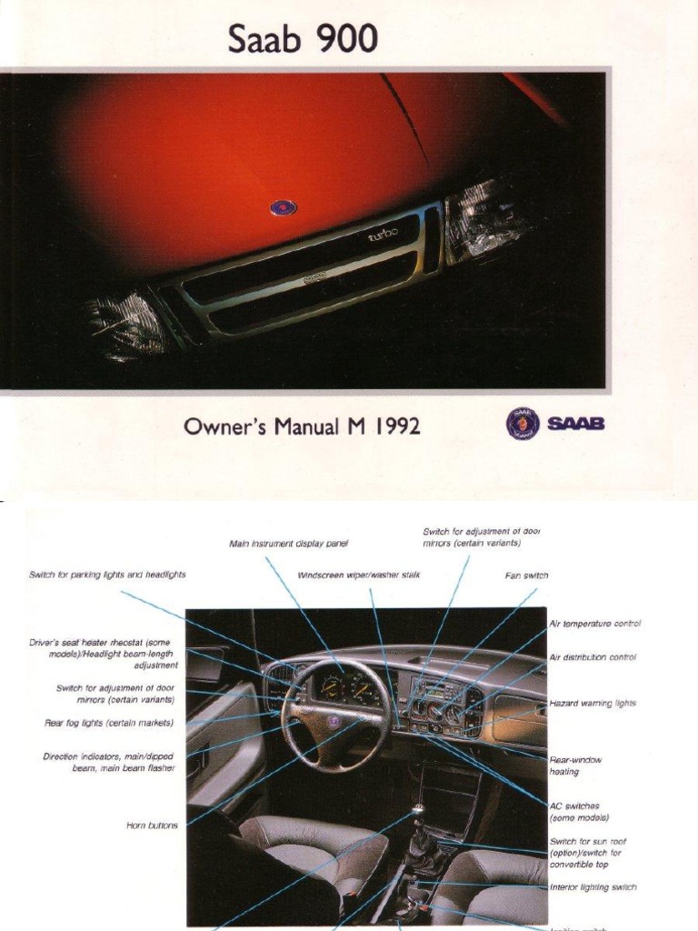 SAAB 900 Owner's Manual (OCR) | PDF | Seat Belt | Anti Lock