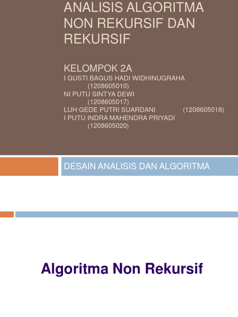 Analisis Algoritma Rekursif dan Nonrekursif | PDF | Metode & Bahan Ajar ...