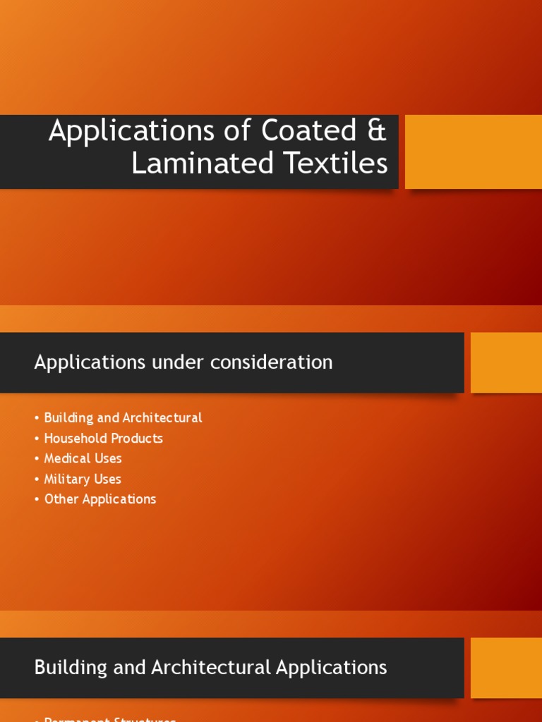 Applications of Coated & Laminated Textiles PDF Polyester Textiles